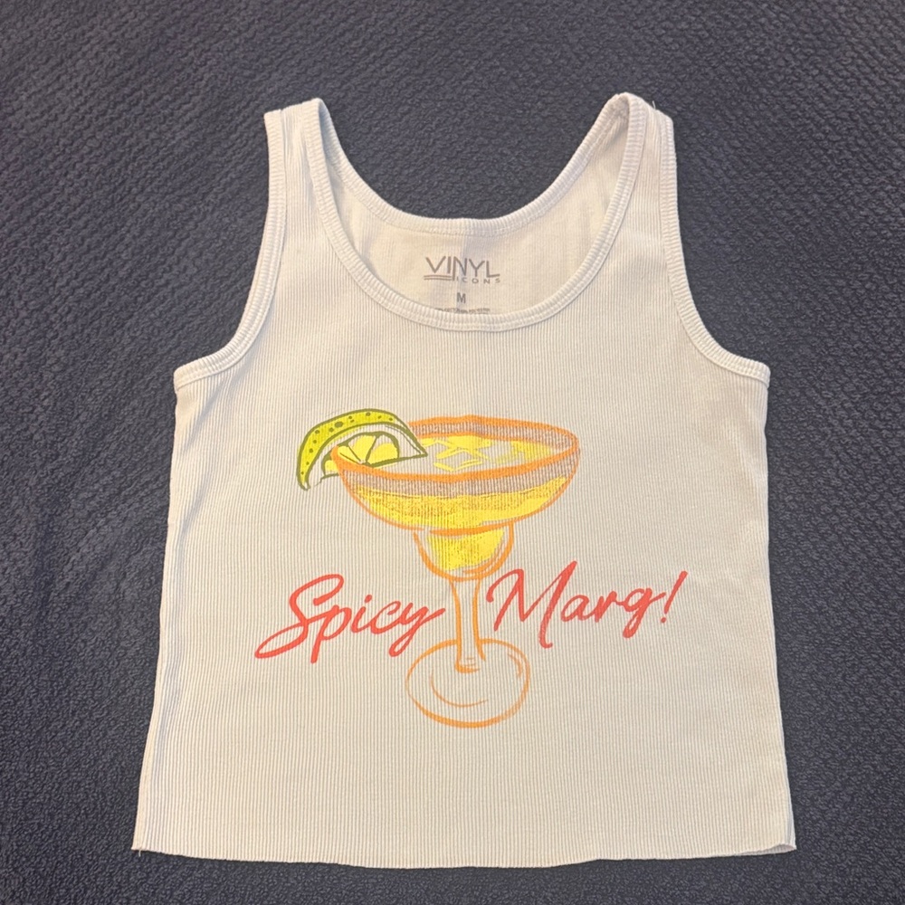| light blue Spicy Marg!" Graphic Tank Top